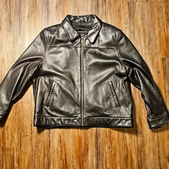 Womens Wilson Leather Experts Collared Leather Bomber Moto Jacket XL - Picture 1 of 10